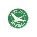 Funny Certified Silly Goose green enamel pin badge for clothes and bags - Round Style (YP1250) / Green Goose Style (YP1250)