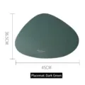 Dark green irregular leather heat-insulated placemat for dining table 45x36.5cm - Dark Green