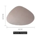 Irregular champagne faux leather placemat, 45x36.5cm, heat-resistant and waterproof - Champagne