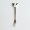 Creative stainless steel fruit fork with cute cartoon cow head design - Fork / Cow Fork (Silver)