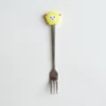 Cute yellow sheep cartoon stainless steel fruit fork for children's desserts and snacks - Fork / Sheep Fork (Silver)