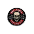 Spilla rotonda in metallo per club motociclistico con teschio e fulmini vintage - 复古机车骷髅款式(YP0067)