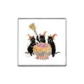 Halloween enamel pin brooch featuring black cats with witch hats and boiling cauldron - Square Wizard Cat Brooch (ZP3274) / ZP3274 (Square Style)