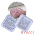 Silicone bubble cake mold detail view, showing transparent square baking tray and finished pink mousse. - EYA001 Square Auspicious Cloud Bubble 20x20x5.5cm