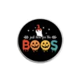 Στρογγυλό μεταλλικό σήμα Halloween με το αστείο φάντασμα 'just here for the BOOS' - Στρογγυλό Στυλ (YP3024)