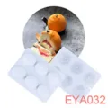 White silicone fruit cake mold, 3D french mousse baking tray for DIY dessert making. - EYA032 6-Cavity Orange