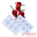 Silicone cherry fruit cake mold DIY French mousse baking tool white pastry pan set detail view. - EYA033 8-Cavity Cherry