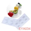 Silicone fruit mold detail showing lemon shape mousse tray and finished baking dessert treats. - EYA034 6-Cavity Lemon