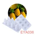 Silicone pineapple mold detail, multi-cavity baking tool for 3D cakes and desserts. - EYA036 8-Cavity Pineapple