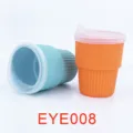 Portable and durable silicone baby training cup with secure lid in vibrant colors - Orange And Teal Contrast Style (EYE008)
