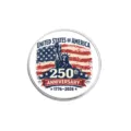 US 250th anniversary commemorative metal pin with flag and Statue of Liberty design - Nostalgic Liberty Style (YP0608)