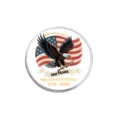Circular US eagle metal commemorative badge lapel pin for 250 years of freedom and independence - Flying Eagle and Olive Branch Style (YP0613)