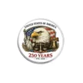 Commemorative 250 years United States eagle metal badge lapel pin with patriotic symbols - 250th Anniversary Combined Symbols (YP0615)