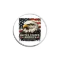Commemorative USA 250th anniversary round metal badge with bald eagle and flag - Vintage Flag Eagle Style (YP0617)