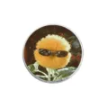 Funny sunflower with sunglasses metal badge pin for stylish clothing accessories - Round Style (YP0461)