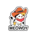 Cute western cowboy cat enamel pin with MEOWDY pun text for creative clothing decor - Cowboy Cat (UVXZ357)