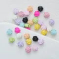 Detail view of 6mm alloy colorful rose flower beads for DIY handmade jewelry crafting. - 20# Rose
