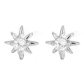 Elegante zilveren ster-oorbellen met schitterend zirkonia-centrum voor dames - Achtpuntige Ster Zirconia Oorknopjes