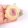 Handmade organza camellia flower DIY hair accessory corsage craft material yellow pink - Yellow