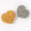 Macro view of 3x4mm golden and silver metallic acrylic beads for DIY jewelry making - 10g (Approx 300 Pieces) / Silver