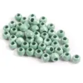 Close-up of 12mm sage green marbled acrylic beads with large holes for DIY jewelry - 20 Pieces/Pack / Green and White Marble Style (04)