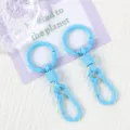 Blue spring keychain metal carabiner clip bag charm for keys and backpack accessories. - 09 Sky Blue