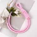 Macro detail of handmade pink braided cord for phone straps or bag charms decoration - 30# Light Pink with White