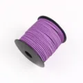 Close-up of vibrant purple faux suede cord wrapped on black spool, ideal for DIY crafts. - Approx. 10m / Bundle / Without Spool / 15 Light Purple