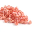 Cuentas de acrílico veteado rosa de 12 mm con agujero grande para joyería DIY artesana - 20 Piezas/Paquete / Estilo de Mármol Rosa y Blanco (06)