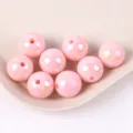 Pink AB iridescent acrylic round beads for DIY jewelry making accessories - 8mm 30Pcs/Pack / 08 Light Pink