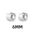 Μικρά σκουλαρίκια κρίκοι 6mm από ματ ασήμι για unisex κοσμήματα μόδας καθημερινά - Στυλ Απλός Βουρτσισμένος Κρίκος (SE4940) / 6mm Μέγεθος / Ασημί