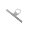 Metal phone tether tab detail, sturdy D-ring connector patch for smartphone cases and lanyards. - Silver