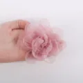 Handgemachte rosa Chiffon Blumen Accessoires fur DIY Haarschmuck und Kleiderdeko. - Hellviolett