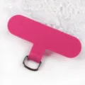 Pink phone lanyard patch with metal D-ring, durable fabric tether tab for universal case. - Magenta Pink