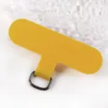 Yellow fabric phone tether tab with metal D-ring, universal phone lanyard patch for cases. - Dark Yellow