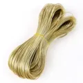 Primer plano de cordón de cuero PU trenzado dorado metalizado de 2 mm con núcleo de algodón. - Aprox. 10m/Manojo / Dorado (02#)