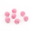 Sette ciondoli a sfera in finta pelliccia di visone rosa da 17mm per creazione di gioielli fai da te - 10 Pezzi/Confezione / Rosa Scuro (16)