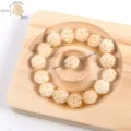 Geschnitzte Bodhi-Wurzel Blumen Perlen Detailansicht, hochwertiges DIY Schmuckzubehör Natur. - 01# Weiße blühende Lotusblumen