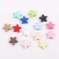 Close-up of colorful 15mm alloy star beads with drip oil finish for DIY jewelry - 37# Large Pentagram