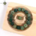 Geschnitzte Lotus Bodhi Wurzel Perlen grüne lose Perlen für DIY Armband Schmuckherstellung - 04# Grüne Lotusblumen