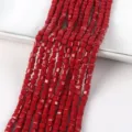 Detaillierte Makroaufnahme von roten facettierten 4mm Glasperlen für DIY Schmuckzubehör - 4mm about 96 / Rot