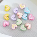 Colorful bamboo-textured heart alloy loose beads detail, perfect for DIY jewelry making. - 10# Two-Tone Heart