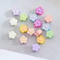 Colorful alloy flower heart beads detail shot, perfect for DIY phone charms and jewelry making. - 11# Small Flower