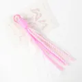 Pink paracord phone charm with pearl beads and white lace sweet style strap accessory. - 05# Pink