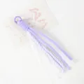 Detailed view of the purple paracord phone charm with white lace and pearl DIY accessories. - 06# Purple
