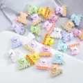Cute cartoon bear charms DIY loose beads with happy letters for phone chains and necklaces. - 18# Happy Bear