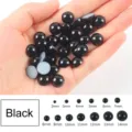 Μαύρες πέρλες ABS σε μεγέθη από 2mm έως 14mm για διακόσμηση νυχιών DIY και χειροτεχνίες - 4mm (Περίπου 1000τμχ) / Μαύρο
