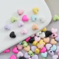 Detailed closeup of colorful alloy heart beads, perfect for DIY phone charms and necklaces. - 28# Chubby Heart