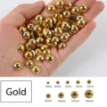 Χρυσές πέρλες ABS με επίπεδη πλάτη για DIY nail art και κατασκευή κοσμημάτων 2-14mm - 4mm (Περίπου 1000τμχ) / Χρυσό