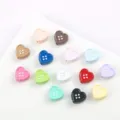 Close-up view of colorful heart shaped alloy button beads for DIY jewelry crafts. - 33# Heart Button